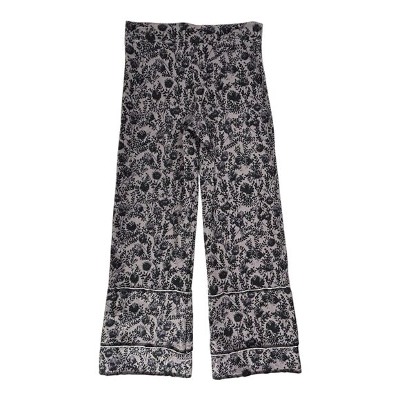 Matilda Jane Finn Tier Pant Size Small Black & Gray Floral Boho Flared - Picture 1 of 14